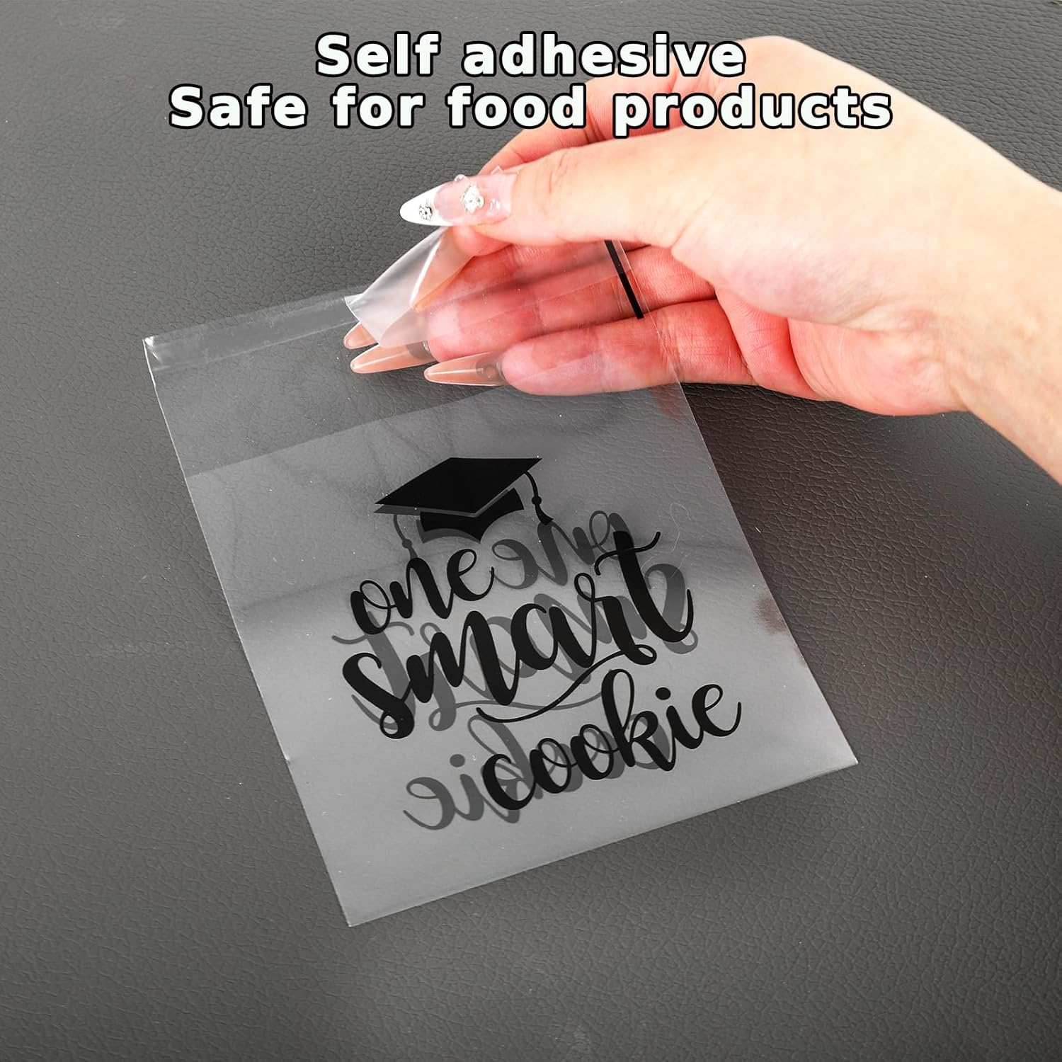 Whaline Graduation Treat Bags - 320Pcs Clear Cellophane Goodie Bags for Cookies & Snacks