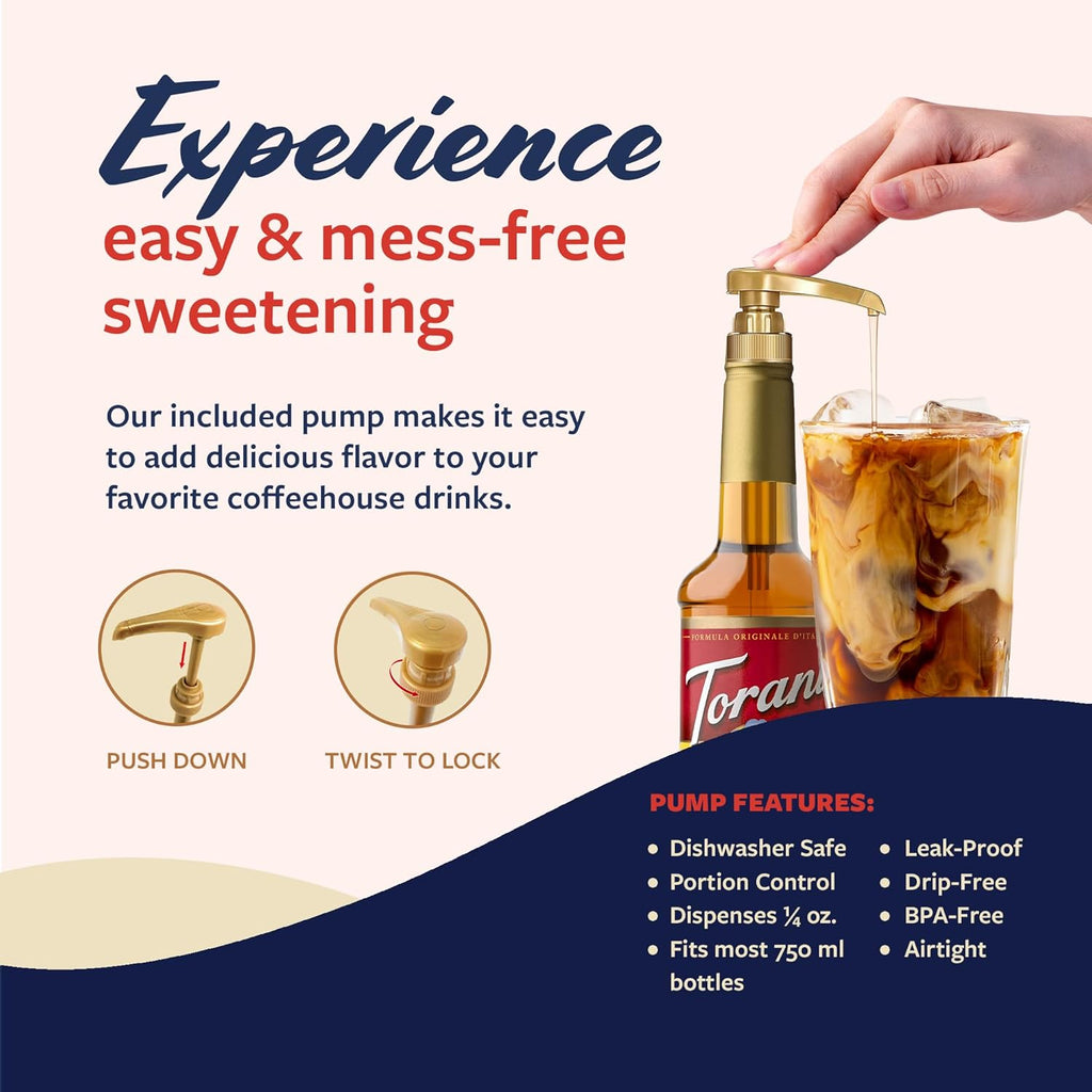 Torani Coffee Syrup - Toasted Marshmallow Flavor for Drinks | Pump Included, 25.4 Fl Oz