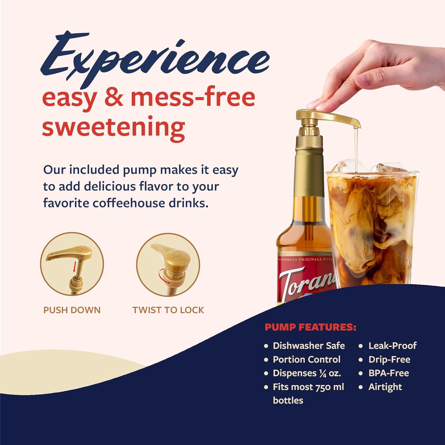 Torani Coffee Syrup - Toasted Marshmallow Flavor for Drinks | Pump Included, 25.4 Fl Oz