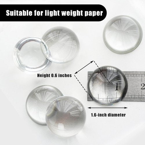 Crystal Dome Magnifying Paperweight Set by 6Pack - 1.6-Inch Clear Convex Lens for Home Decor & Classroom Use