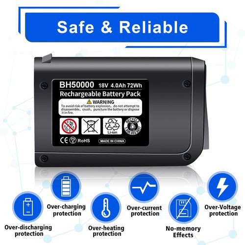 DSANKE 18V 4.0Ah BH50000 Replacement for Hoover Linx Battery Hoover Linx 18Volt Lithium Ion Battery BH50000 BH50010 BH50020 BH50015 302723001 Cordless Stick Vacuum