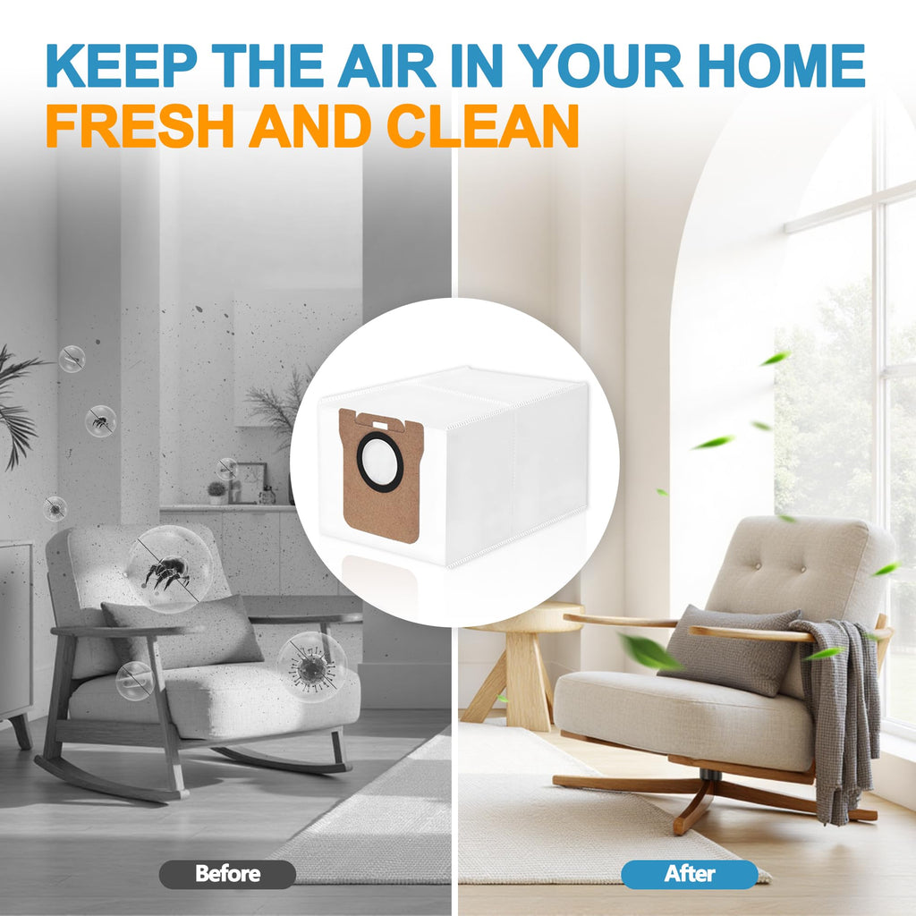 14 Packs Vacuum Dust Bag Compatible with Dreame L10 Ultra / L10s Ultra / L20 Ultra / L30 Ultra / X20 Pro / X20 Pro Plus Robot Vacuum, 3L Large Capacity Auto-Seal Replacement Bag Accessories Set