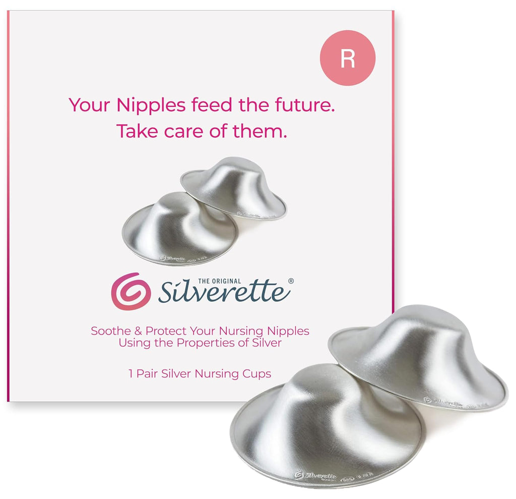 Silverette® Nursing Cups - Original 925 Silver Nipple Covers for Breastfeeding Essentials | Regular Size