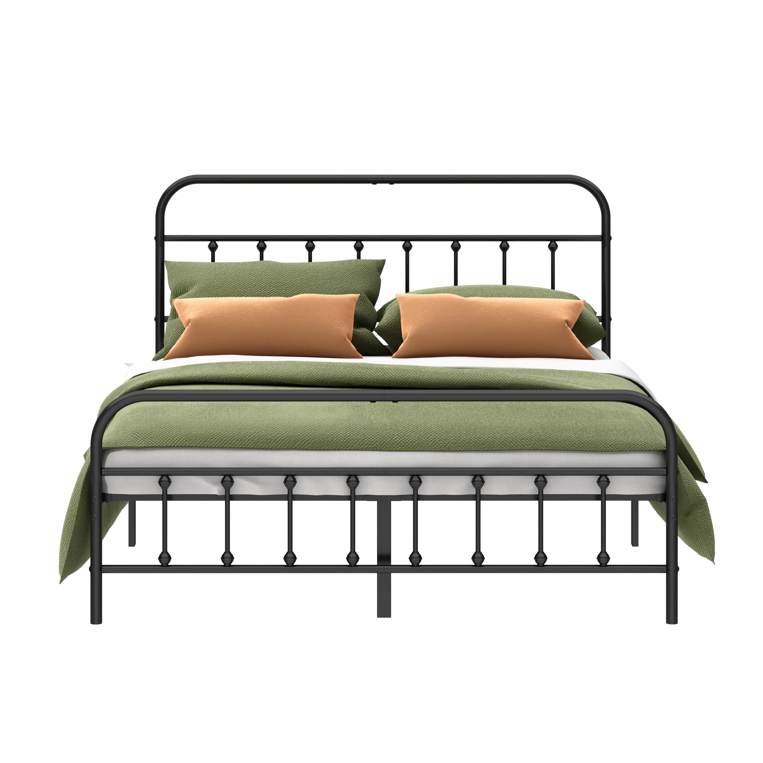 Kujielan Metal Bed Frame - Structurally Stable Heavy Duty Steel Slat Supported King Bed Frames,No Box Spring Needed for Easy Removal and Transport.