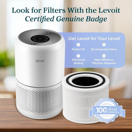 LEVOIT Air Purifier - HEPA Filter for Allergens & Pet Odors - Covers Up to 1,073 ft² - Core300-P, White, 2 Pack