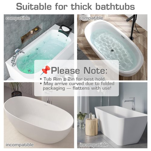 DubiLaka 31.5" Bathtub Splash Guard for Kids & Toddlers - Silicone Play Shelf & Toy Storage Tray with Strong Suction Cups to Prevent Water Spills, No-Leak Fun Bath Time - Tub Toy Holder Ledge,White