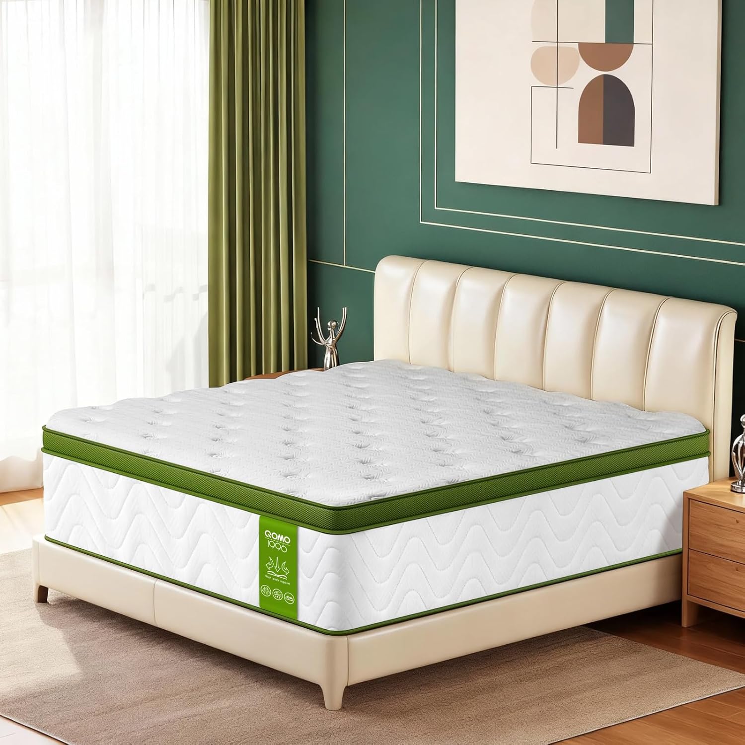 Regine Switzerland Twin Mattress - 10 Inch Memory Foam Hybrid with Pocket Springs | Medium Firm, Pressure Relief