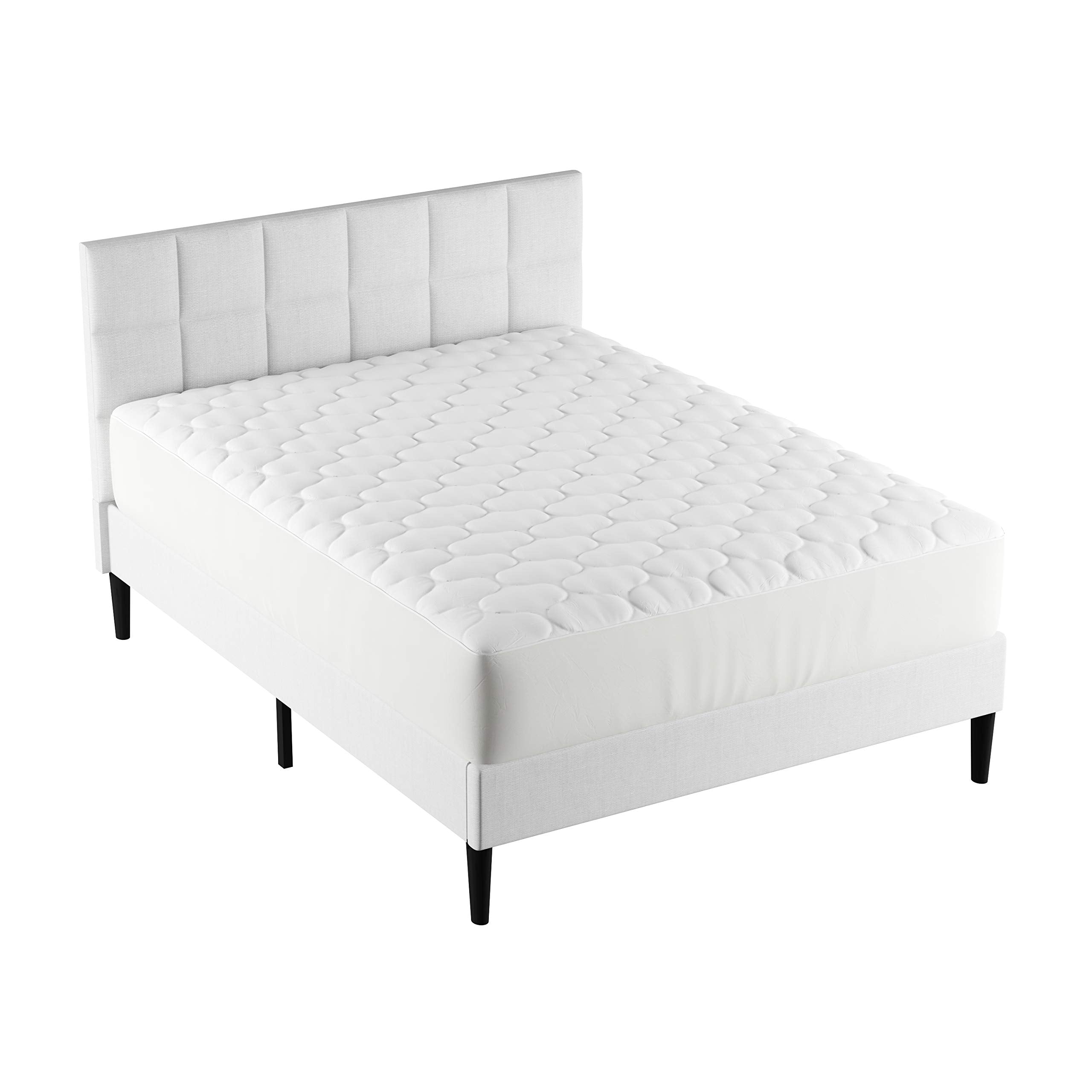 Padded Mattress Cover-100% Cotton Twin Overstuffed Quilted Skirted Bed Protector Topper by Lavish Home