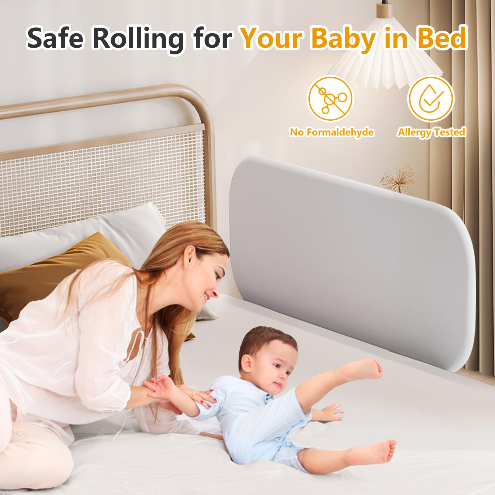 strenkitech Toddler Bed Rails for Travel - Baby Guard Bed Rail Portable for Crib, Twin, Queen, Full, King Size Beds - Easy to Assemble, Safety Bed Side Rail for Toddlers and Kids
