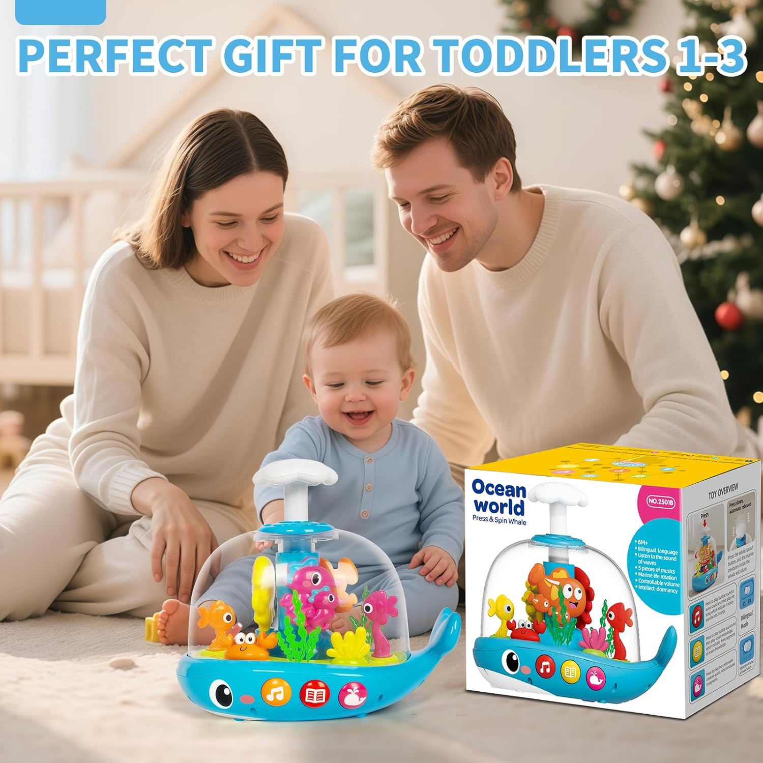Skiennix Musical Aquarium Baby Toy - Early Learning Sound & Light Features | 6-12 Months