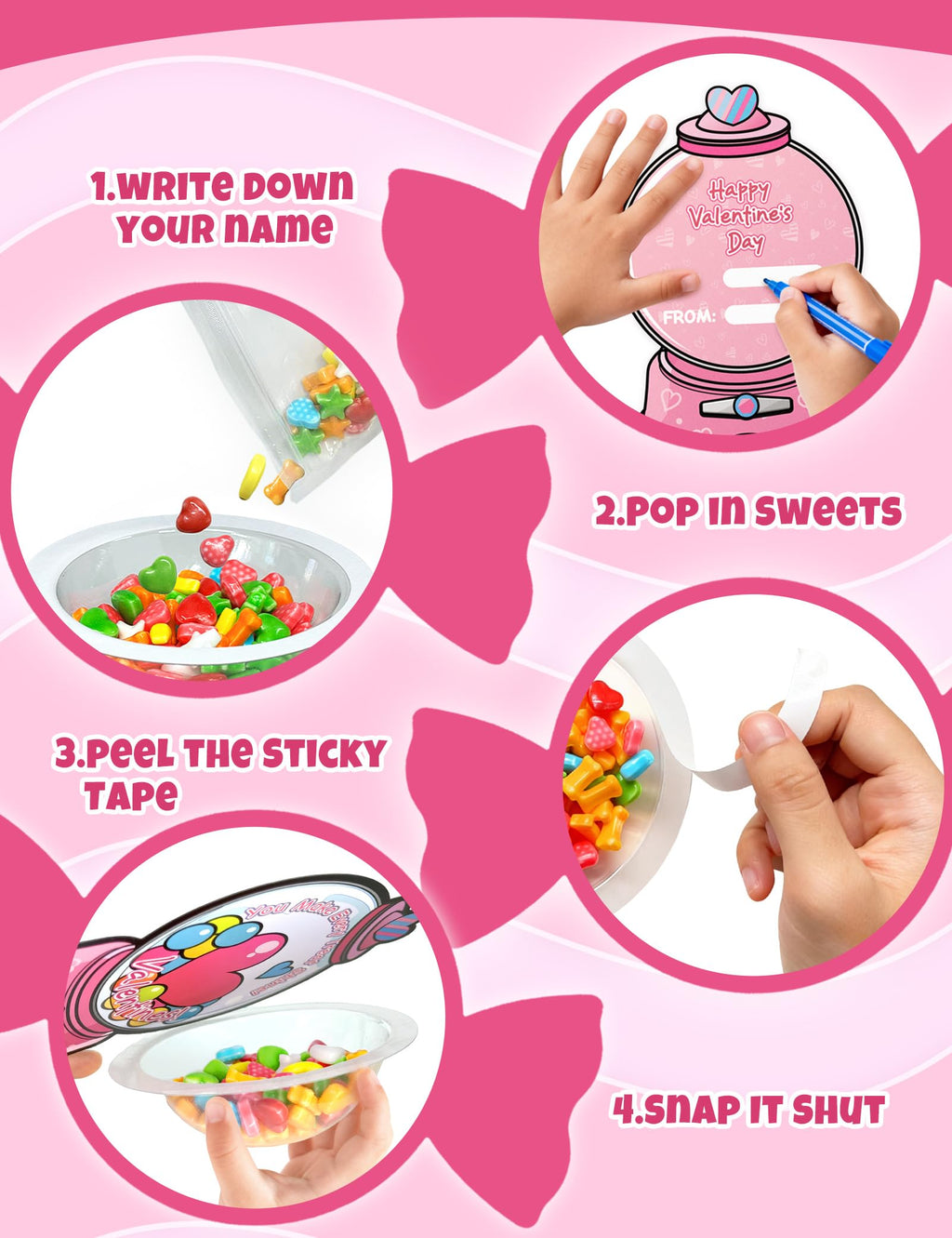 56 PCS Gumball Machine Valentines Candy Card Set, DIY Valentine Cards with Plastic Domes, Valentines for Kids Party Favor, Valentine School Classroom Exchange Prizes for Girls Boys（No Snacks Inside）