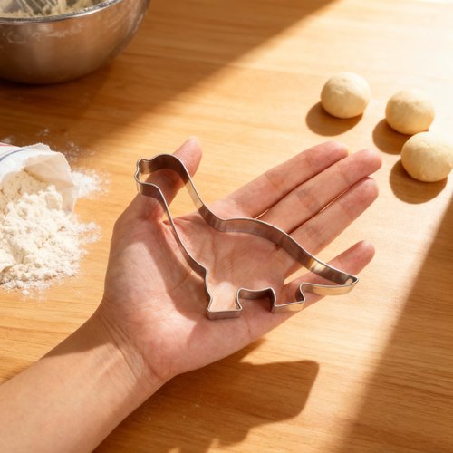 CUTENJOY New Dinosaur Cookie Cutter Set - 7 Piece Stainless Steel Fun Dino Cookie Cutter for Kitchen, Baking, Kids Dinosaur Birthday Party Supplies
