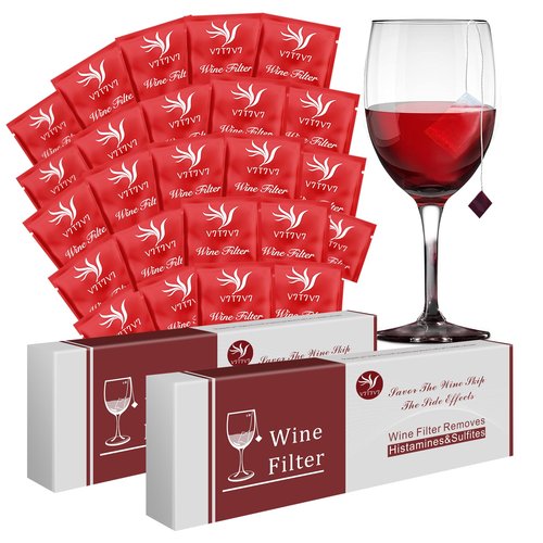 24Pcs Wine Sulfite Filters, Wine Purifier that Remove Sulfite and Histamine, Wine Lovers Valentine's Day Gifts for Him Men Women Boyfriend Husband