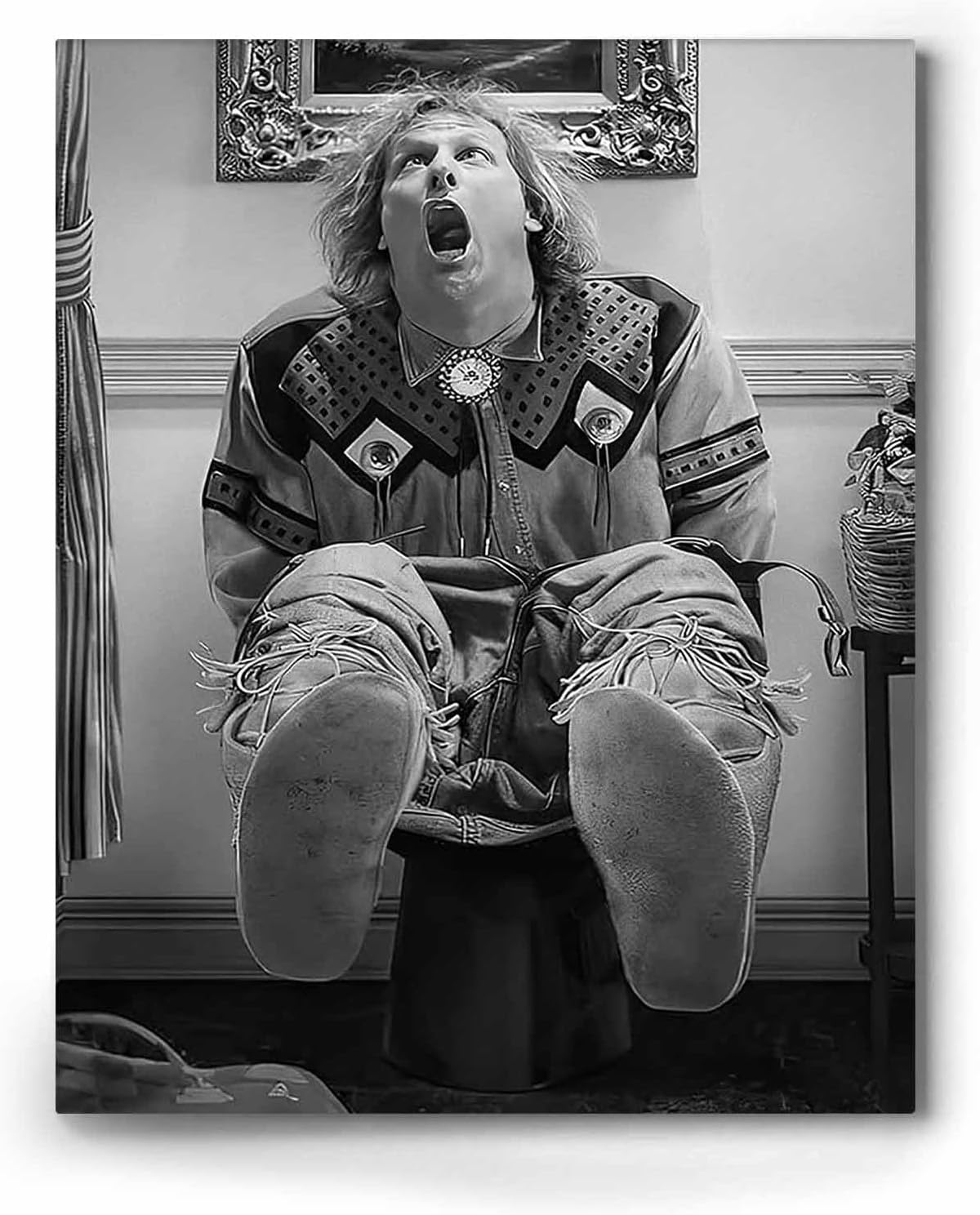 VYPEROCK Funny Framed Canvas Wall Art - Humorous Dumb and Dumber Movie Poster | 16"x20" for Bathroom & Living Room Decor