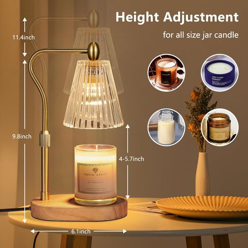 Engpure Candle Warmer Lamp - Adjustable Height with Timer & Dimmer | Perfect for Home Decor & Gifts