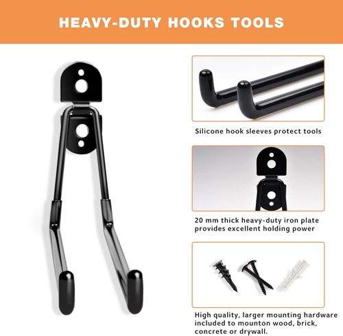 Heavy Duty Garage Hooks by [Brand Name] - 11 Inch Wall Mount Storage Hanger | 4 Pack for Tools, Ladders & More