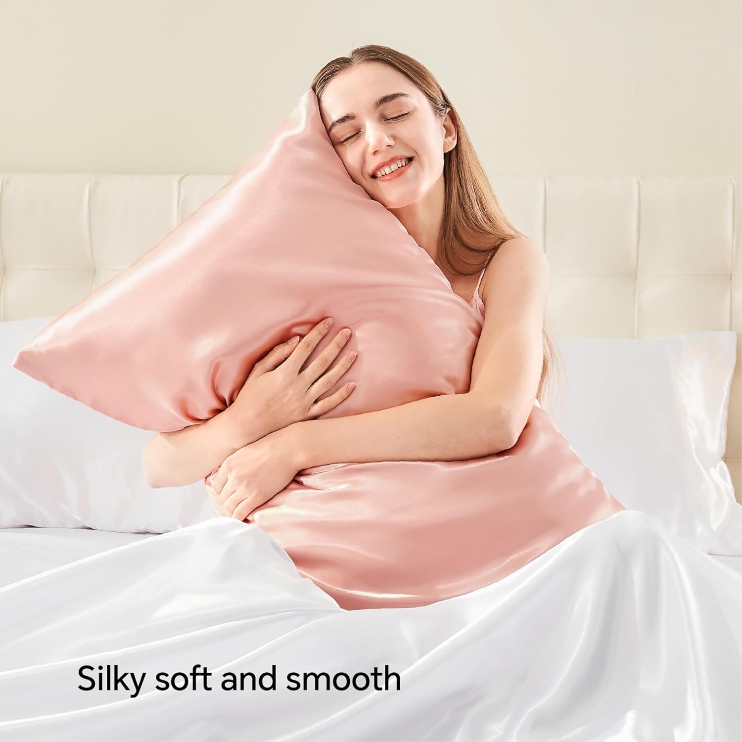 BEDELITE Satin Pillowcase Set - Super Soft Cooling Coral Pillow Cases | Standard Size 20x26 Inches