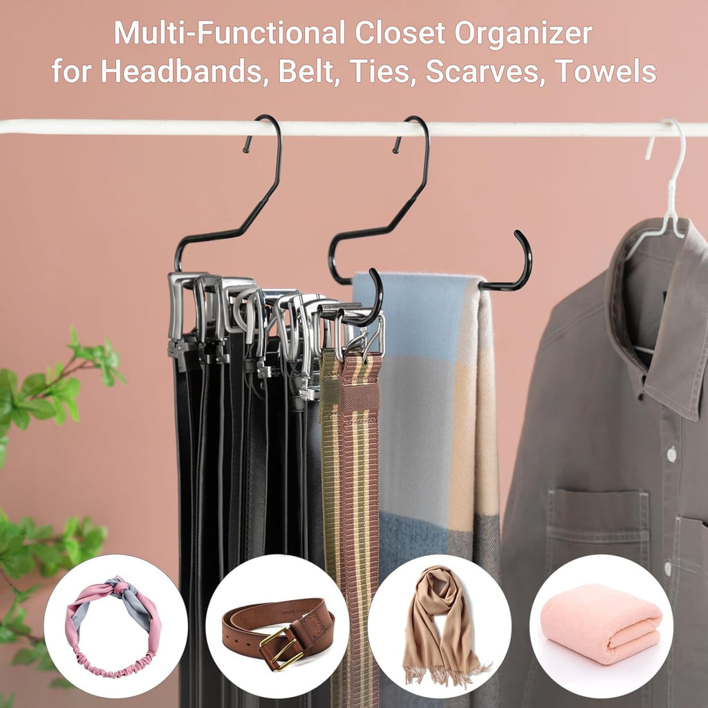 Mkono Hat Organizer - Metal Rack for Baseball Caps | Set of 2 Hangers Holds 20 Caps, Black