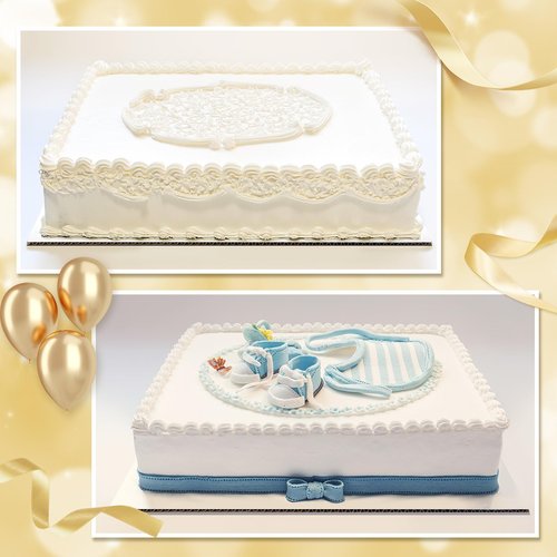 Dandat 100 Pcs Cake Board Rectangle 14x10 Inch White Quarter Cake Sheet Laminated Sturdy Cake Base Board Greaseproof Cake Stands Cake Cardboard Base Trays Pad for Pizza, Desserts, Pastries, Food