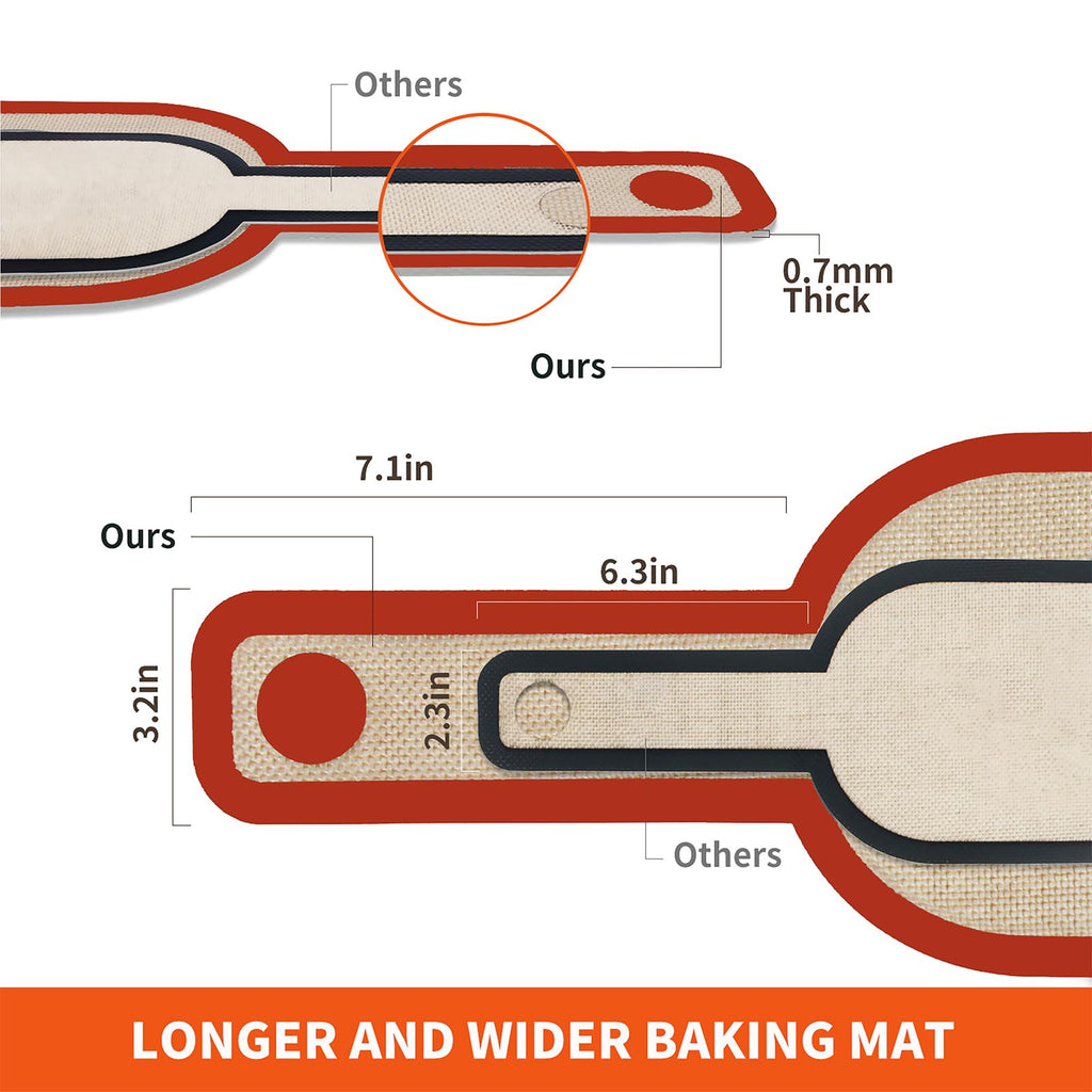 PLAPITATE Silicone Bread Sling Dutch Oven Liner, Non-Stick & Easy Clean Reusable Oval Silicone Bread Sling Baking Mat, Easy to Transfer Sourdough Bread - 2 Red Set
