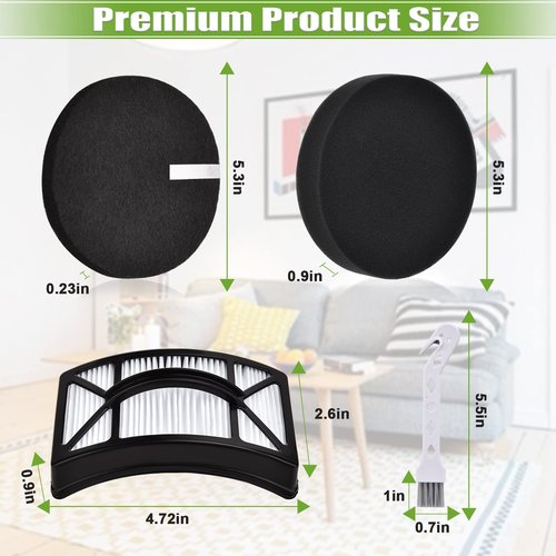 Anicell Filter Replacement for Bissell CleanView 2492 2488 2486 2494 2487 2492 2491 2484 PowerClean Rewind Pet Vacuum, 4 Foam + Felt + 2 HEPA Filters, Part 1604130 & 1601972 & 1608225