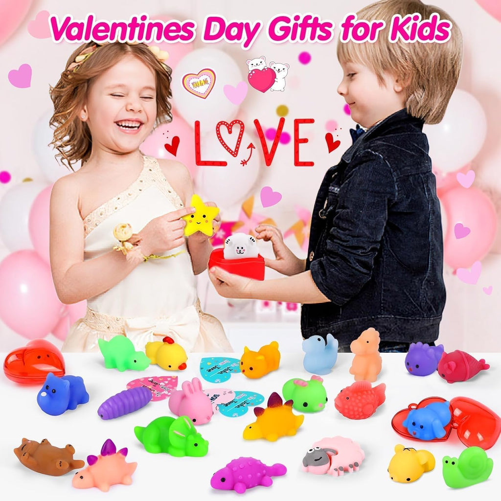 Skiennix 130pcs Kawaii Squishy Toys - Fun Fidget Treasure Box for Classroom Prizes & Gifts