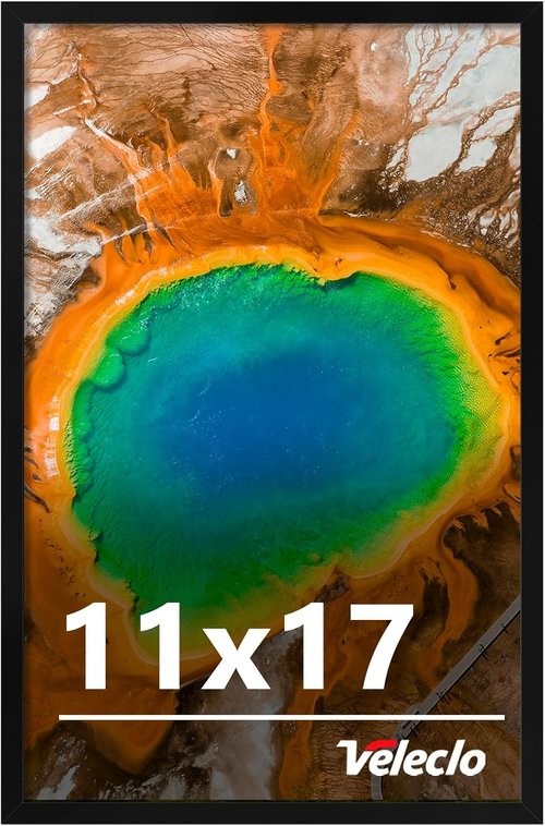 11x17 Black Picture Frame by [Brand Name] - Shatter Resistant Plexiglass for Stable Wall Display | Perfect Gift