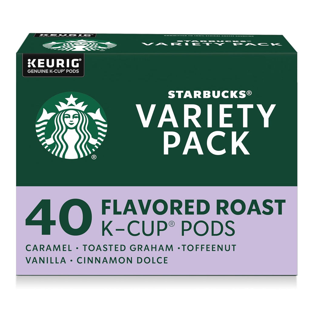 Starbucks K-Cup Coffee Pods - Flavored Hot or Iced Coffee Variety Pack | 40 Count