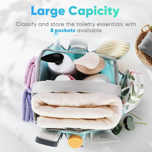 EUDELE Mesh Shower Caddy - Portable 8-Pocket Design for Quick Drying & Easy Cleaning | Ideal for Beach, Gym, Travel