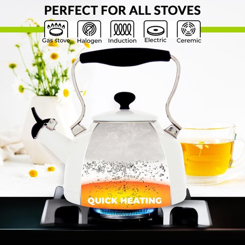 Chantal 1.8 quart Oolong Enamel on Steel Whistling Tea Kettle (Talavera)