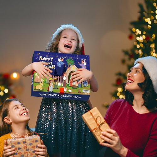 Nativity Advent Calendar 2025-24 Days of Nativity Scene Christmas Countdown Calendar Christian Religious Gifts for Kids Adult Women Men