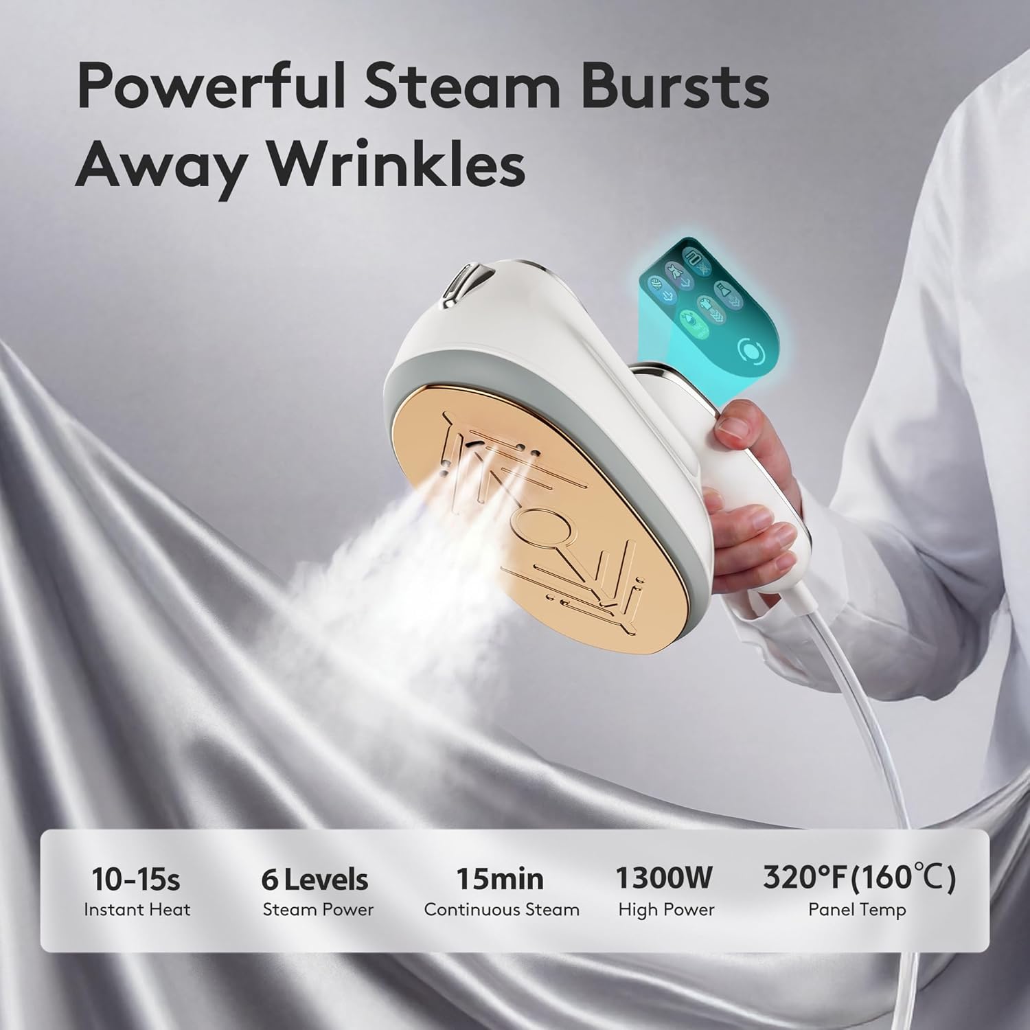 Skiennix Travel Steamer for Clothes - 1300W Power, 160mL Tank, 10s Heat-Up | Ultra-Slim Design for Home & Travel