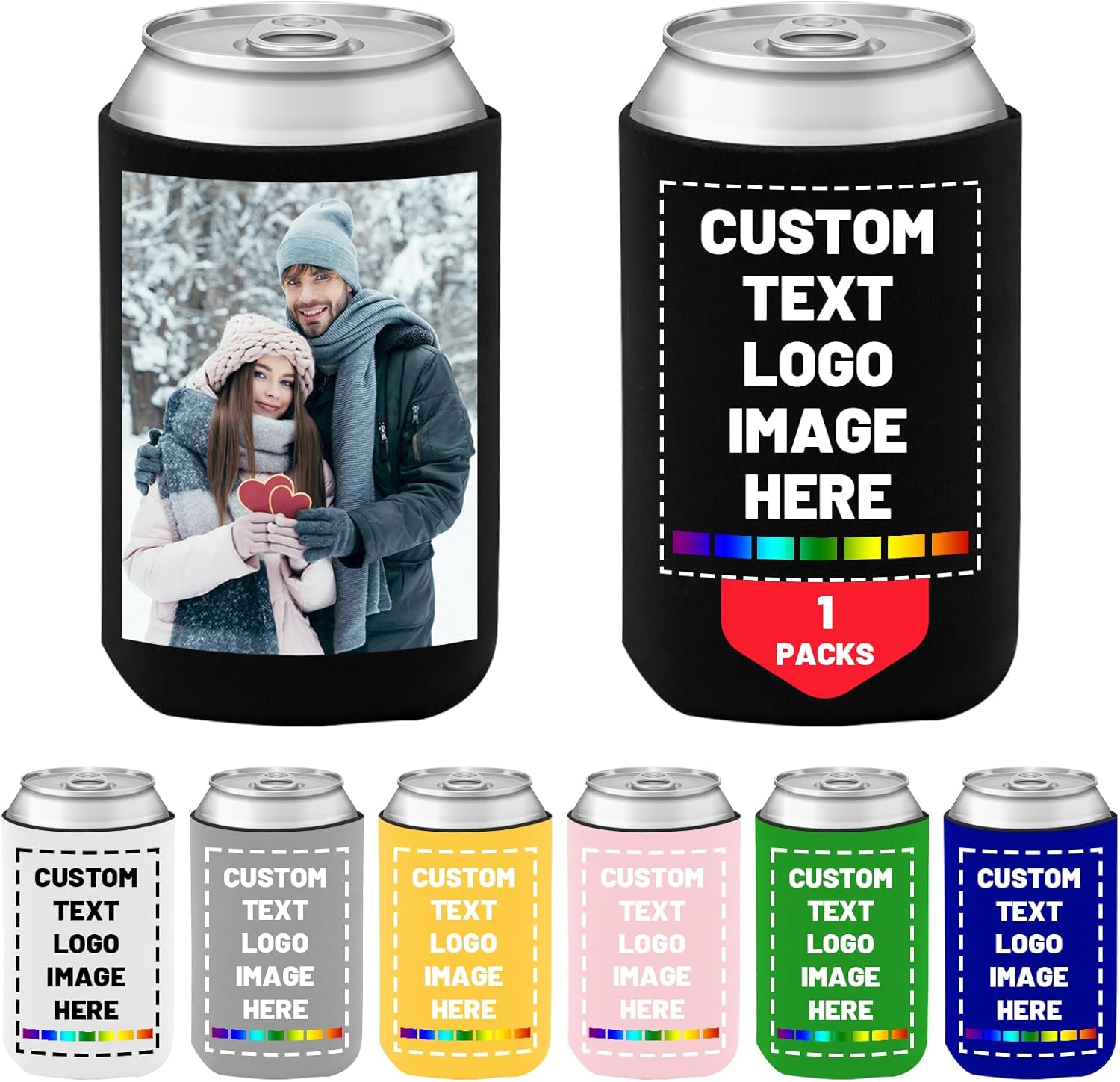 Skiennix Custom Can Cooler - Insulated Drink Holder for 12 oz Cans & Bottles | Perfect for Weddings & Parties