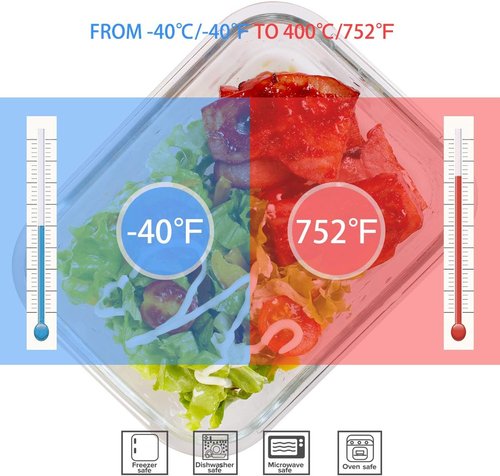 AILTEC Glass Food Storage Containers - 18-Piece Meal Prep Set | BPA-Free & Leak-Proof Design