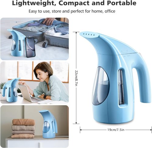 HiLIFE Portable Clothes Steamer - 700W Handheld Design with 240ml Capacity | Blue, Wrinkle Remover