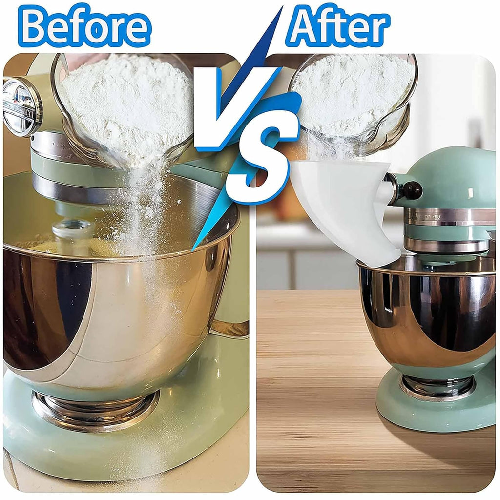 **KitchenAid Flour Funnel - Durable Pouring Chute for Tilt-Head Mixers (4.5–5 Qt) | Dishwasher-Safe Baking Tool**