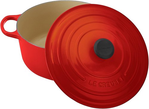 Le Creuset Enameled Cast Iron Dutch Oven - 7.25 Qt, Vibrant Flame Color for Perfect Cooking