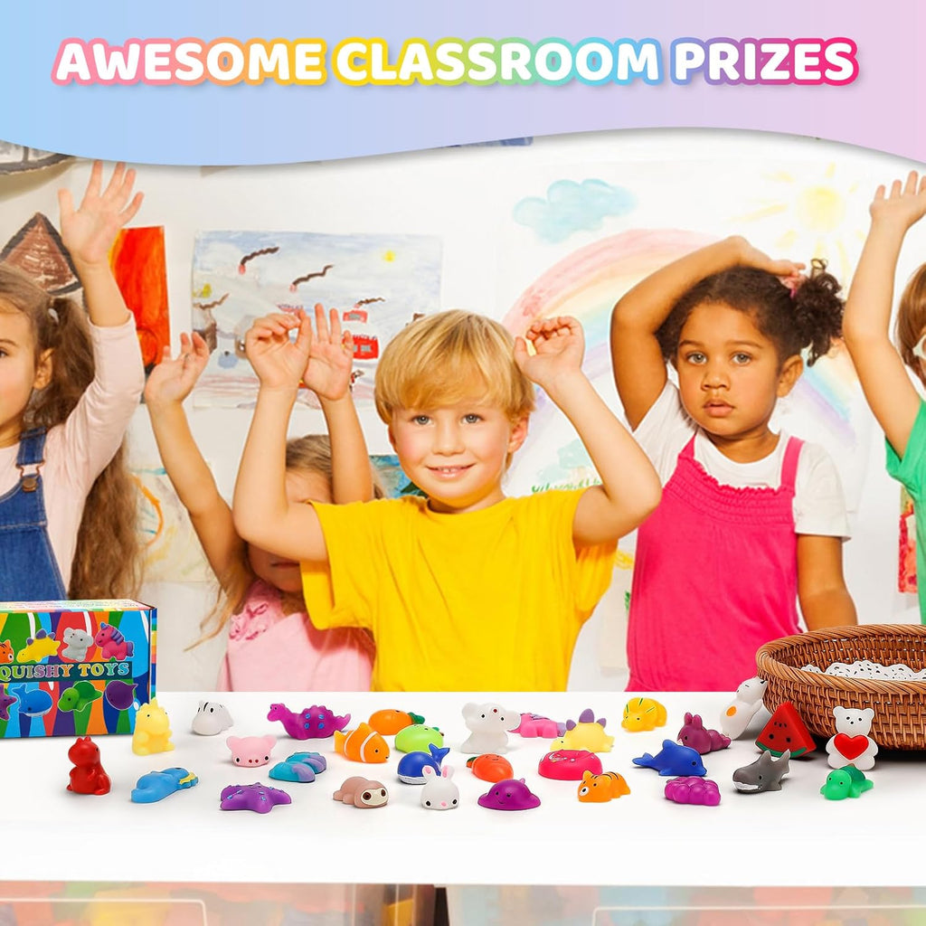 Mochi Squishy Toys 30-Pack | Fun Party Favors for Kids | Ideal Birthday Gifts & Classroom Prizes