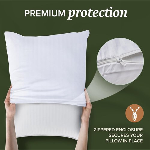 Beckham Hotel Collection Queen Size Pillow Protector - Soft, Breathable Cotton, Set of 2