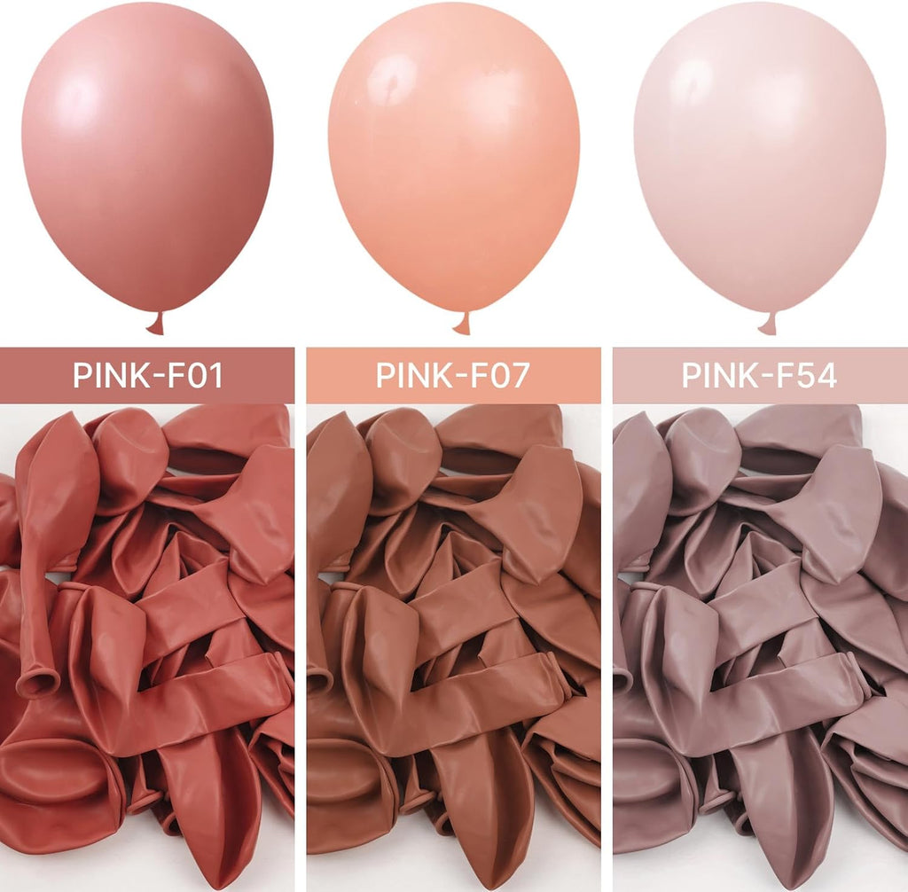 PartyWoo Dusty Pink Balloons - 100pcs 12 Inch Boho Blush & Lilac Latex Helium Balloons for Celebrations