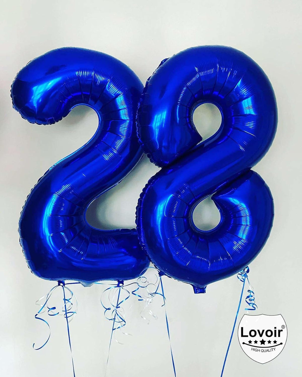 Skiennix 40-Inch Navy Blue Number 28 Balloons - Giant Foil Mylar Helium Decorations for 28th Birthday & Anniversary Celebrations