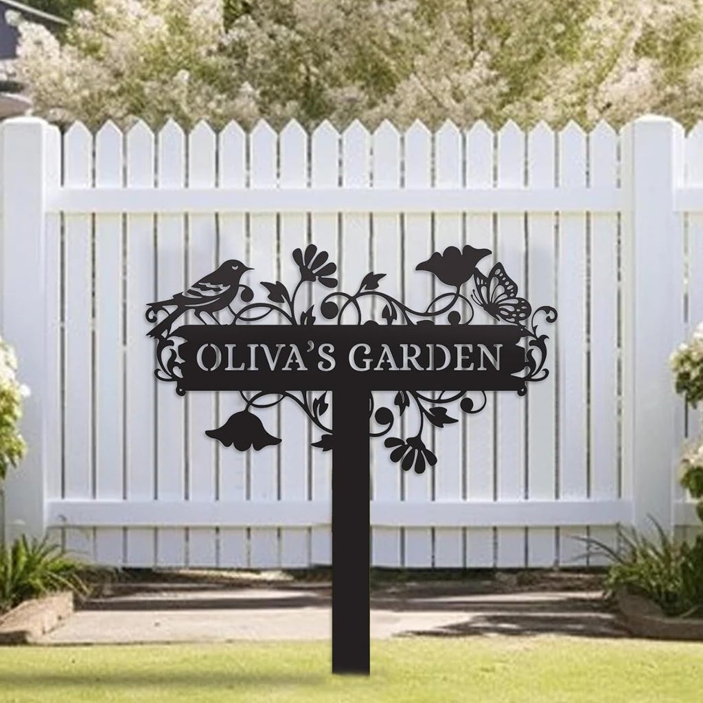 Personalized Metal Garden Sign - Custom Garden Stake | Unique Outdoor Decor for Gardeners