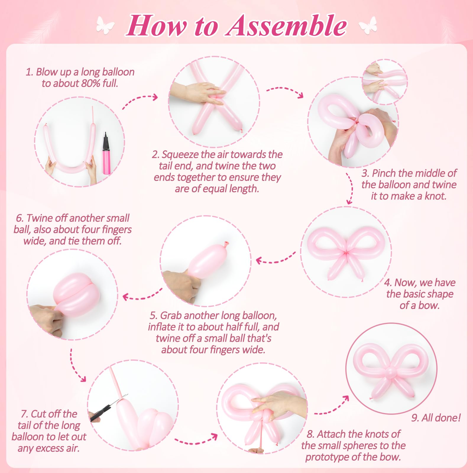 140pcs Bow Hot Pink Balloon Arch Kit, Hot Pink Light Pink Metallic Pink Balloon 18inch Clear Balloons Pink 260 Balloons for Pink Bow Coquette Birthday Decorations Baby Shower Party Decorations