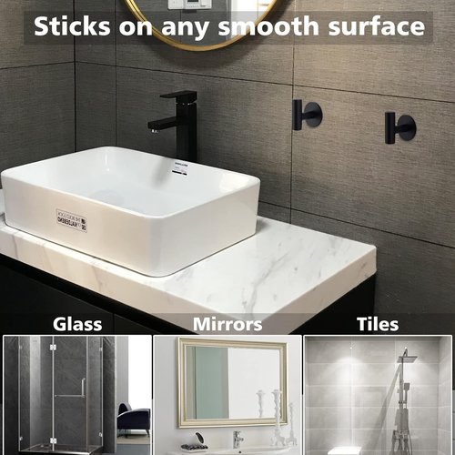 Bntuk Heavy-Duty Adhesive Hooks - Stainless Steel Waterproof Coat & Towel Holders | 2 Pack