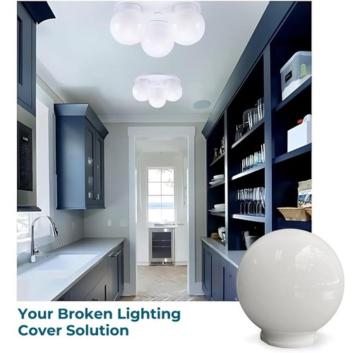 Beam Lighting 6-inch White Acrylic Replacement Globe - Cover for Ceiling, Wall Fixtures, Lamp Posts, or Streetlights