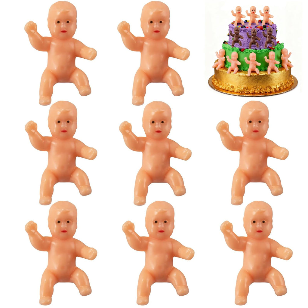 ZZYFGH 48 PCS King Cake Babies, 1.2 Inch Mini Plastic Babies for King Cake Baby Shower, My Water Broke Ice Cube Game, King Cake Baby for Party Decorations