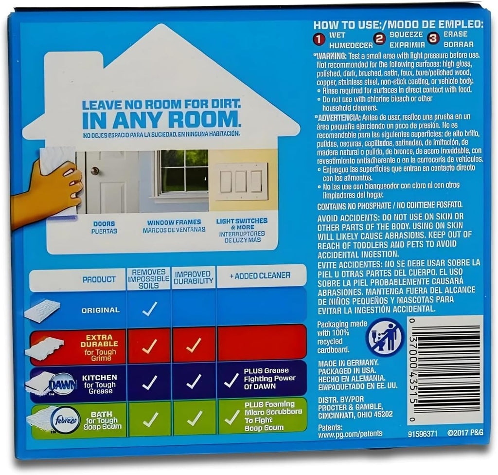 Mr Clean Magic Eraser - Erase Stains & Grime Effortlessly | Original, 2 Count