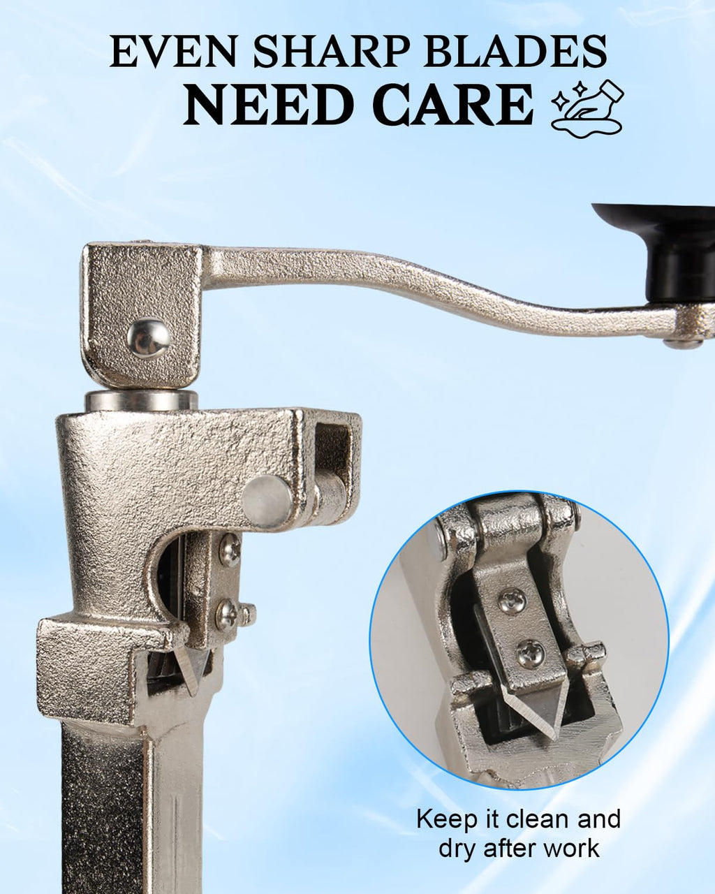 Commercial Can Opener Heavy Duty, Replace 11100#1 Can Opener, Opens Cans Up to 11in Tall (Including #10 Cans), with High Manganese Steel Bearing, Plated Steel Base & Stainless Steel Blade