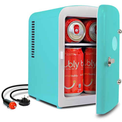 Koolatron Retro Mini Fridge 4 Liter Green Portable Refrigerator for Bedroom Office Dorm Skincare Table Top Beverage Cooler Travel Bottle Warmer Kimchi Fridge Car Outdoor Patio 6 Can Capacity