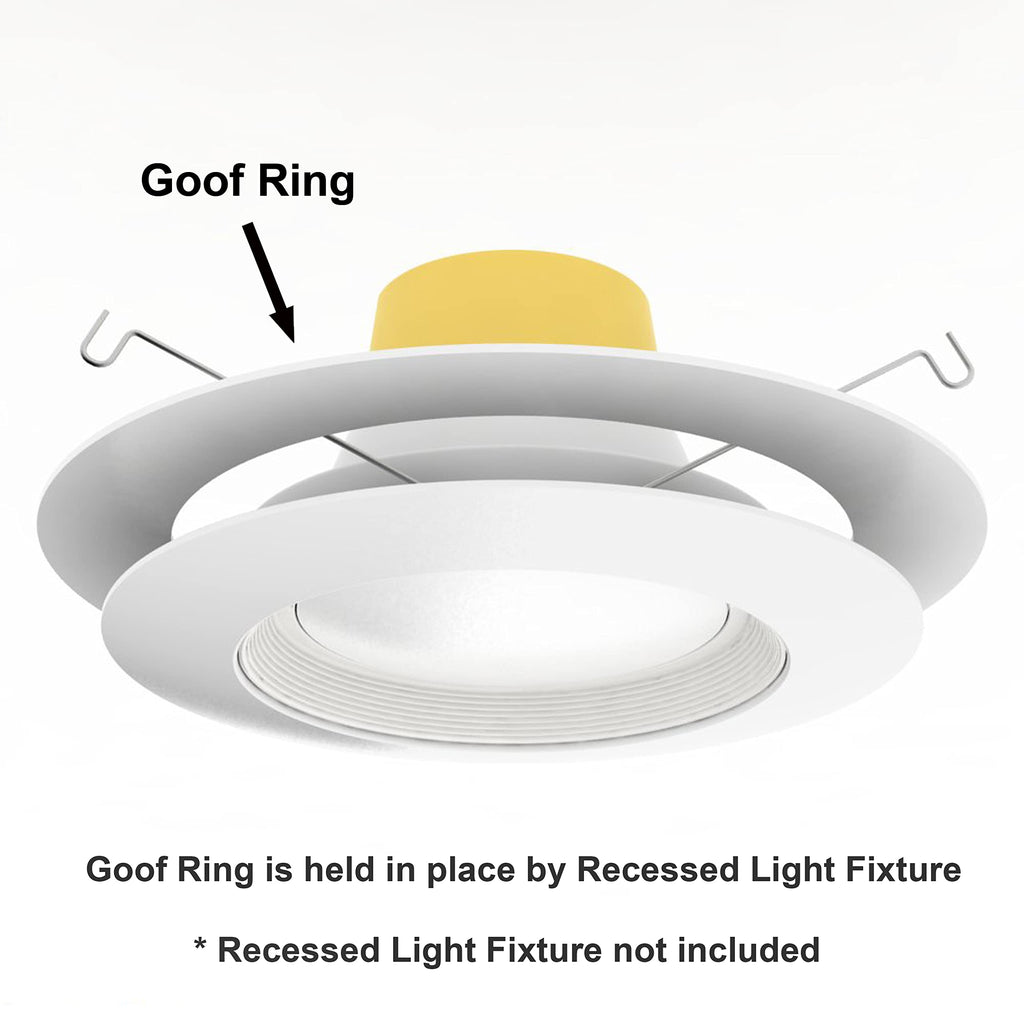 8 Pack Gloss White Goof Trim Ring for 8" Inch Recessed Can Lighting Down Light, Outer Diameter 8.6 Inches, Inner Diameter 6.2 Inches